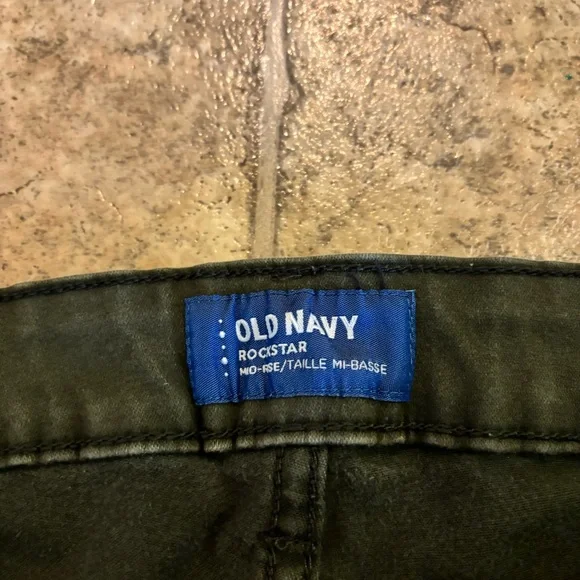 Old navy dark green rockstar mid rise jeans size 4 - Picture 3 of 4